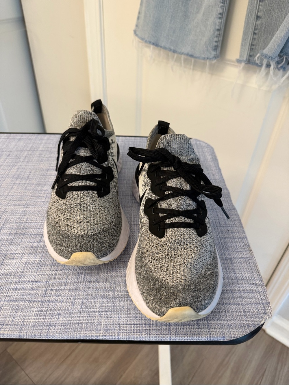 Nike Women’s Grey Knit Sneakers with Black Laces